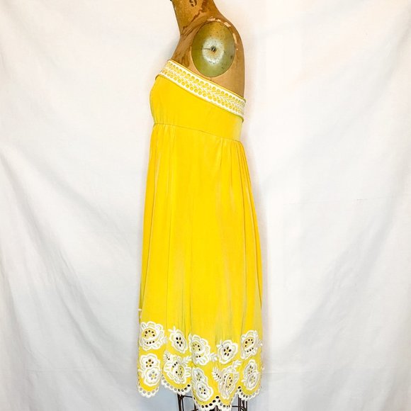 Shoshanna Strapless Silk Dress with Eyelet Detail - Picture 5 of 14